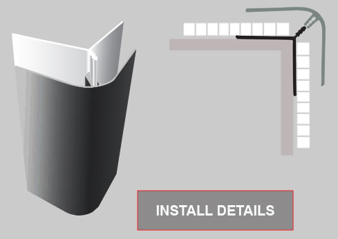 2-part bullnose 90 degree trim